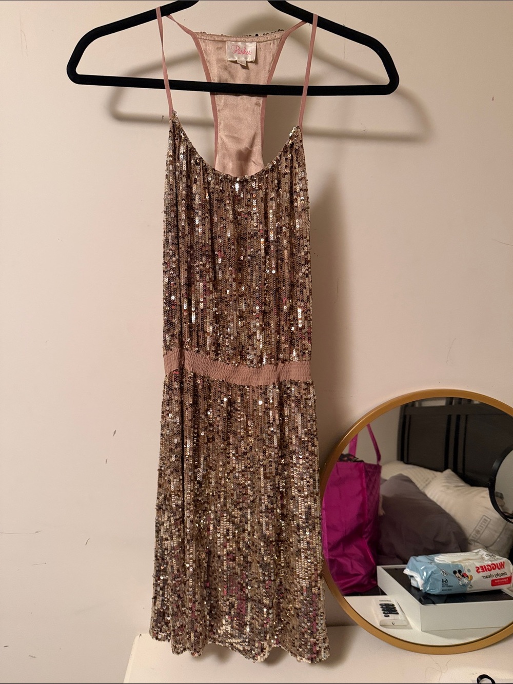 Parker Blush Pink Sequin Racerback Slip